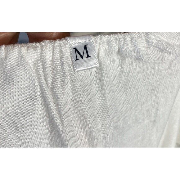 White Sheer Chiffon Lace Trim Nightgown Romantic Bridal Lingerie Slip Dress M - Picture 8 of 9